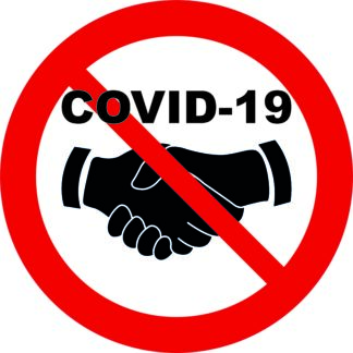 Covid-19 handslag klistermärke